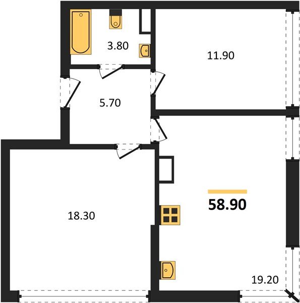 Фото №1: 2-комнатная квартира 58&nbsp;м², 15/16&nbsp;эт. - Краснодар, Прикубанский внутригородской округ, мкр. жилой комплекс Самолёт-6