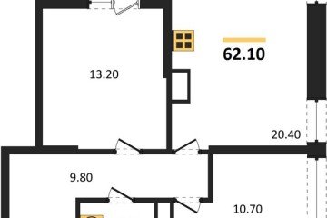 Фото №1: 2-комнатная квартира 62 м², 16/16 эт. - Краснодар, мкр. жилой комплекс Самолёт-6,