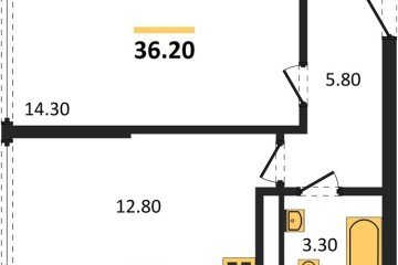 Фото №1: 1-комнатная квартира 36 м², 16/16 эт. - Краснодар, мкр. жилой комплекс Самолёт-6,