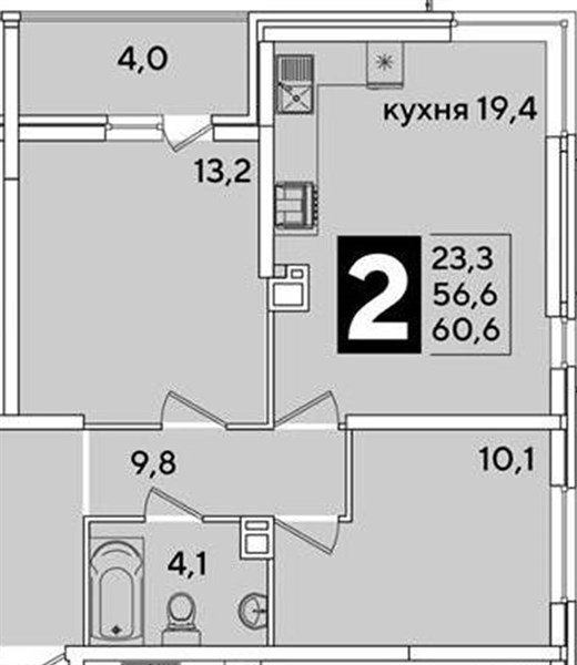 Фото №1: 2-комнатная квартира 60&nbsp;м², 5/16&nbsp;эт. - Краснодар, Прикубанский внутригородской округ, мкр. жилой комплекс Самолёт-6