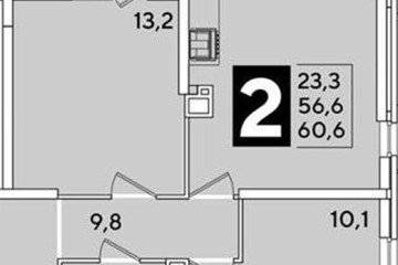 Фото №1: 2-комнатная квартира 60 м², 9/16 эт. - Краснодар, мкр. жилой комплекс Самолёт-6,