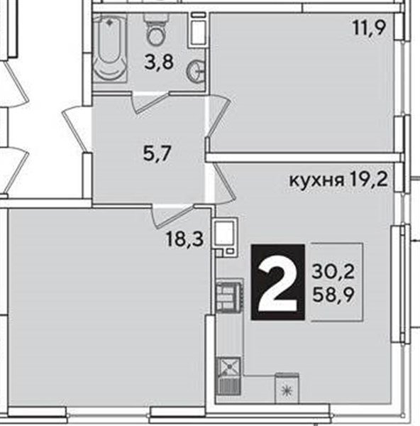 Фото №1: 2-комнатная квартира 58&nbsp;м², 13/16&nbsp;эт. - Краснодар, Прикубанский внутригородской округ, мкр. жилой комплекс Самолёт-6