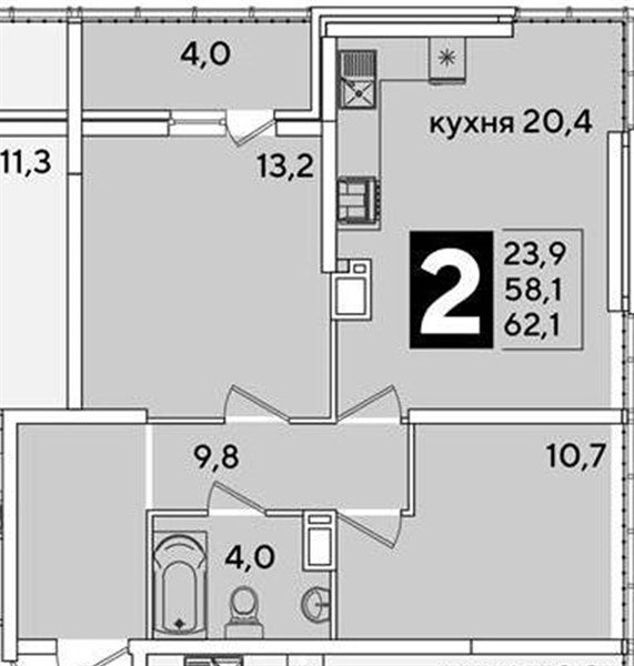 Фото №1: 2-комнатная квартира 62&nbsp;м², 16/16&nbsp;эт. - Краснодар, Прикубанский внутригородской округ, мкр. жилой комплекс Самолёт-6