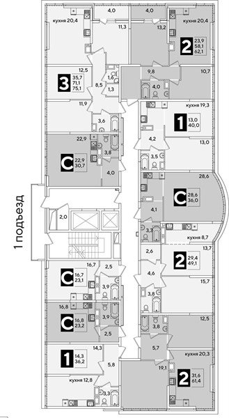 Фото №8: 2-комнатная квартира 62&nbsp;м², 16/16&nbsp;эт. - Краснодар, Прикубанский внутригородской округ, мкр. жилой комплекс Самолёт-6