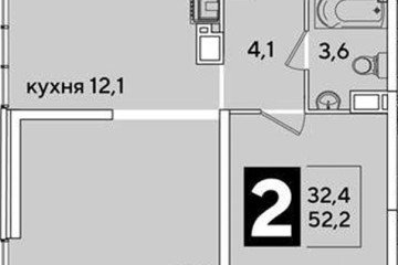 Фото №1: 2-комнатная квартира 52 м², 16/16 эт. - Краснодар, мкр. жилой комплекс Самолёт-6,