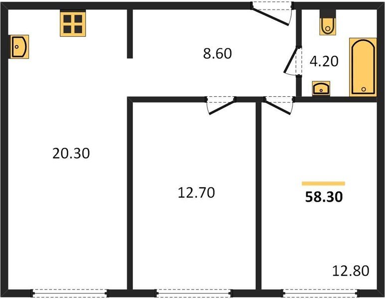 Фото №1: 2-комнатная квартира 58&nbsp;м², 1/16&nbsp;эт. - Краснодар, Прикубанский внутригородской округ, мкр. жилой комплекс Самолёт-6