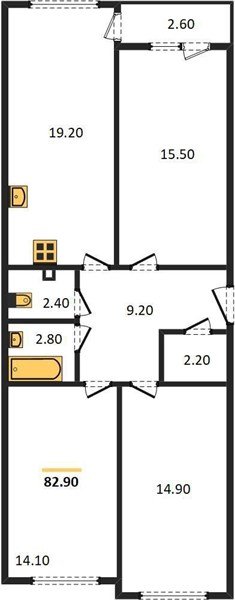 Фото №1: 3-комнатная квартира 82&nbsp;м², 1/16&nbsp;эт. - Краснодар, Прикубанский внутригородской округ, мкр. жилой комплекс Самолёт-6