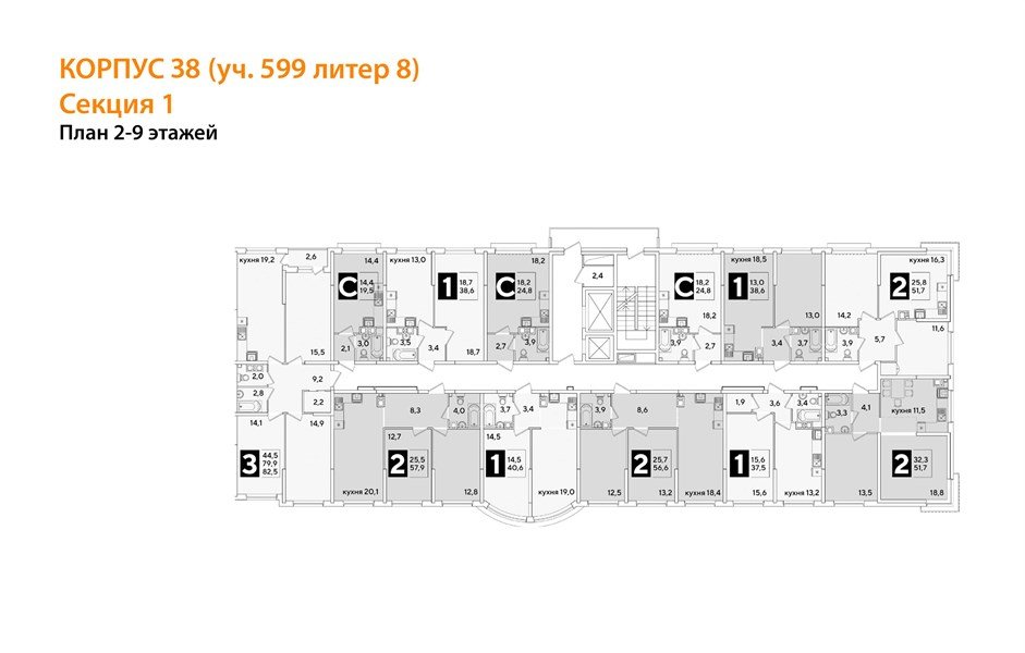 Фото №8: 1-комнатная квартира 38&nbsp;м², 2/16&nbsp;эт. - Краснодар, Прикубанский внутригородской округ, мкр. жилой комплекс Самолёт-6