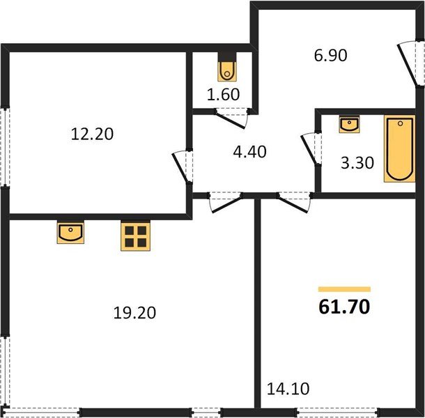 Фото №1: 2-комнатная квартира 61&nbsp;м², 1/16&nbsp;эт. - Краснодар, Прикубанский внутригородской округ, мкр. жилой комплекс Самолёт-6