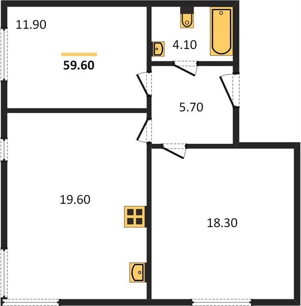 Фото №1: 2-комнатная квартира 59&nbsp;м², 1/16&nbsp;эт. - Краснодар, Прикубанский внутригородской округ, мкр. жилой комплекс Самолёт-6