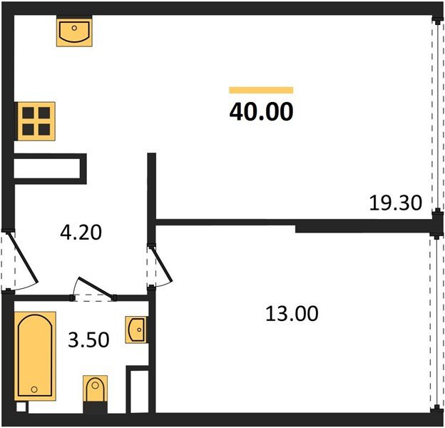 Фото №1: 1-комнатная квартира 40&nbsp;м², 16/16&nbsp;эт. - Краснодар, Прикубанский внутригородской округ, мкр. жилой комплекс Самолёт-6