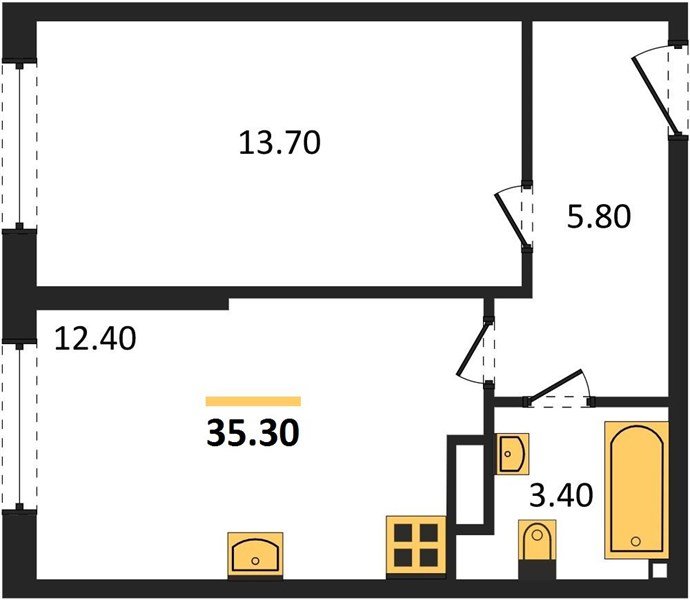 Фото №1: 1-комнатная квартира 35&nbsp;м², 3/16&nbsp;эт. - Краснодар, Прикубанский внутригородской округ, мкр. жилой комплекс Самолёт-6