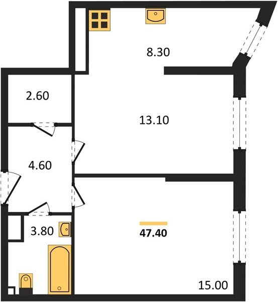 Фото №1: 2-комнатная квартира 47&nbsp;м², 12/16&nbsp;эт. - Краснодар, Прикубанский внутригородской округ, мкр. жилой комплекс Самолёт-6