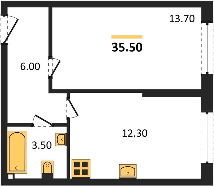 Фото №1: 1-комнатная квартира 35&nbsp;м², 2/16&nbsp;эт. - Краснодар, Прикубанский внутригородской округ, мкр. жилой комплекс Самолёт-6