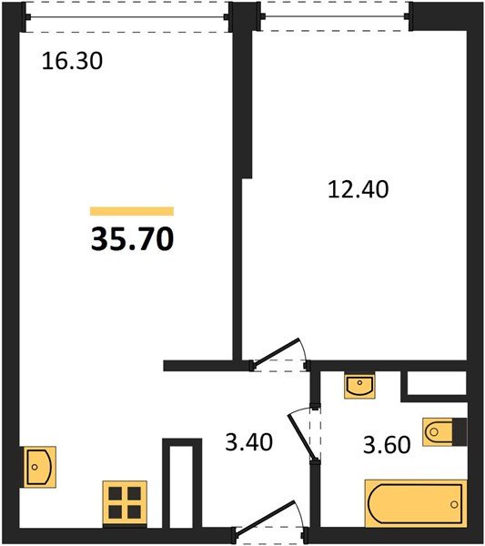 Фото №1: 1-комнатная квартира 35&nbsp;м², 15/16&nbsp;эт. - Краснодар, Прикубанский внутригородской округ, мкр. жилой комплекс Самолёт-6