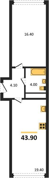 Фото №1: 1-комнатная квартира 43&nbsp;м², 15/16&nbsp;эт. - Краснодар, Прикубанский внутригородской округ, мкр. жилой комплекс Самолёт-6