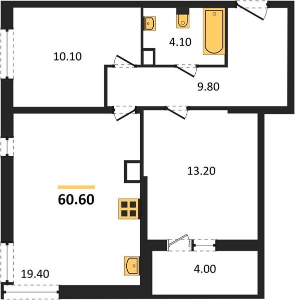 Фото №1: 2-комнатная квартира 60&nbsp;м², 4/16&nbsp;эт. - Краснодар, Прикубанский внутригородской округ, мкр. жилой комплекс Самолёт-6