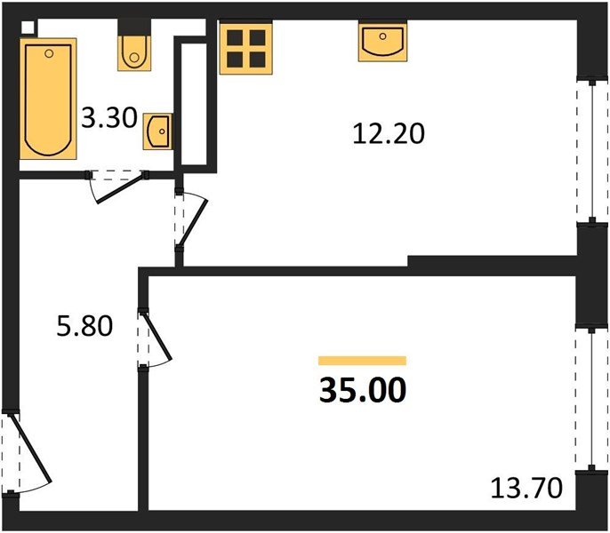 Фото №1: 1-комнатная квартира 35&nbsp;м², 13/16&nbsp;эт. - Краснодар, Прикубанский внутригородской округ, мкр. жилой комплекс Самолёт-6