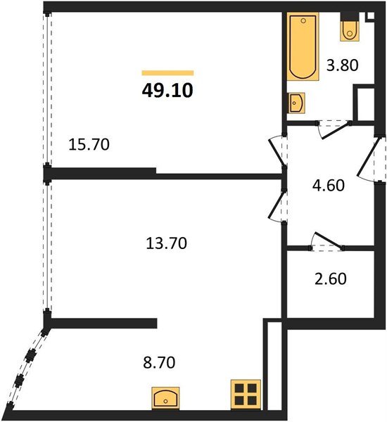 Фото №1: 2-комнатная квартира 49&nbsp;м², 16/16&nbsp;эт. - Краснодар, Прикубанский внутригородской округ, мкр. жилой комплекс Самолёт-6