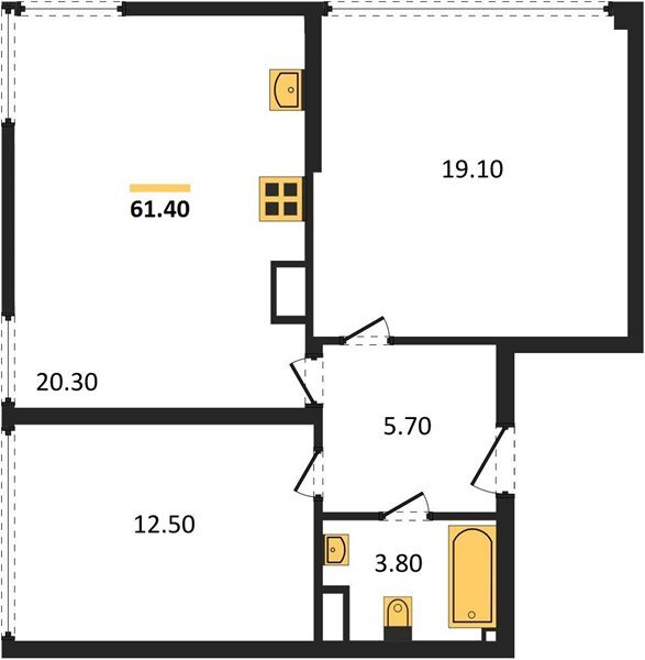 Фото №1: 2-комнатная квартира 61&nbsp;м², 16/16&nbsp;эт. - Краснодар, Прикубанский внутригородской округ, мкр. жилой комплекс Самолёт-6