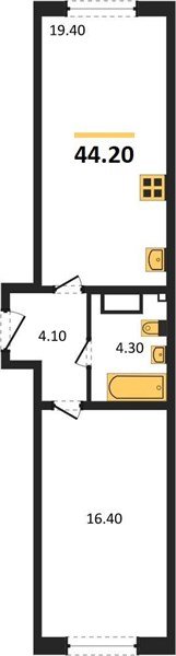 Фото №1: 1-комнатная квартира 44&nbsp;м², 2/16&nbsp;эт. - Краснодар, Прикубанский внутригородской округ, мкр. жилой комплекс Самолёт-6