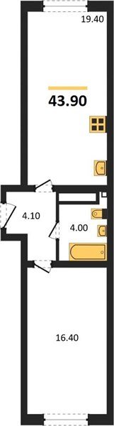 Фото №1: 1-комнатная квартира 43&nbsp;м², 11/16&nbsp;эт. - Краснодар, Прикубанский внутригородской округ, мкр. жилой комплекс Самолёт-6