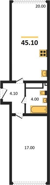 Фото №1: 1-комнатная квартира 45&nbsp;м², 16/16&nbsp;эт. - Краснодар, Прикубанский внутригородской округ, мкр. жилой комплекс Самолёт-6