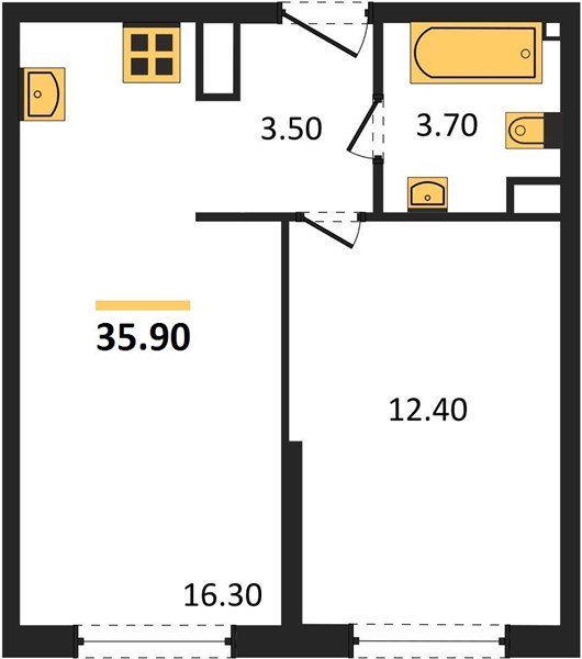 Фото №1: 1-комнатная квартира 35&nbsp;м², 8/16&nbsp;эт. - Краснодар, Прикубанский внутригородской округ, мкр. жилой комплекс Самолёт-6