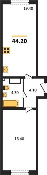 Фото №1: 1-комнатная квартира 44&nbsp;м², 2/16&nbsp;эт. - Краснодар, Прикубанский внутригородской округ, мкр. жилой комплекс Самолёт-6