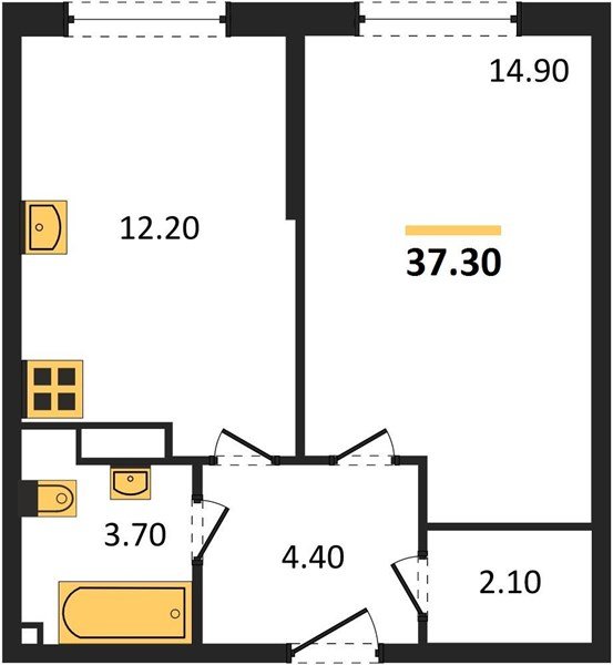 Фото №1: 1-комнатная квартира 37&nbsp;м², 3/16&nbsp;эт. - Краснодар, Прикубанский внутригородской округ, мкр. жилой комплекс Самолёт-6