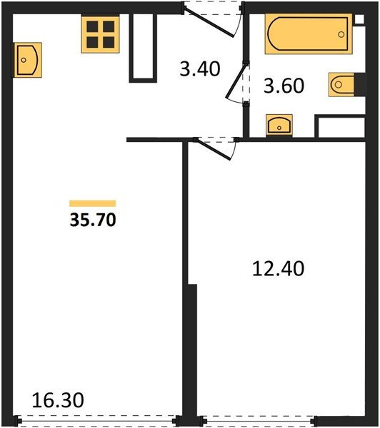 Фото №1: 1-комнатная квартира 35&nbsp;м², 15/16&nbsp;эт. - Краснодар, Прикубанский внутригородской округ, мкр. жилой комплекс Самолёт-6