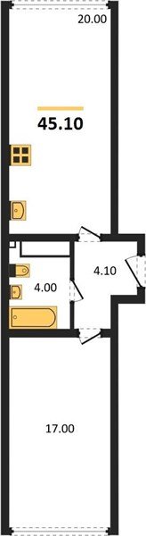 Фото №1: 1-комнатная квартира 45&nbsp;м², 16/16&nbsp;эт. - Краснодар, Прикубанский внутригородской округ, мкр. жилой комплекс Самолёт-6