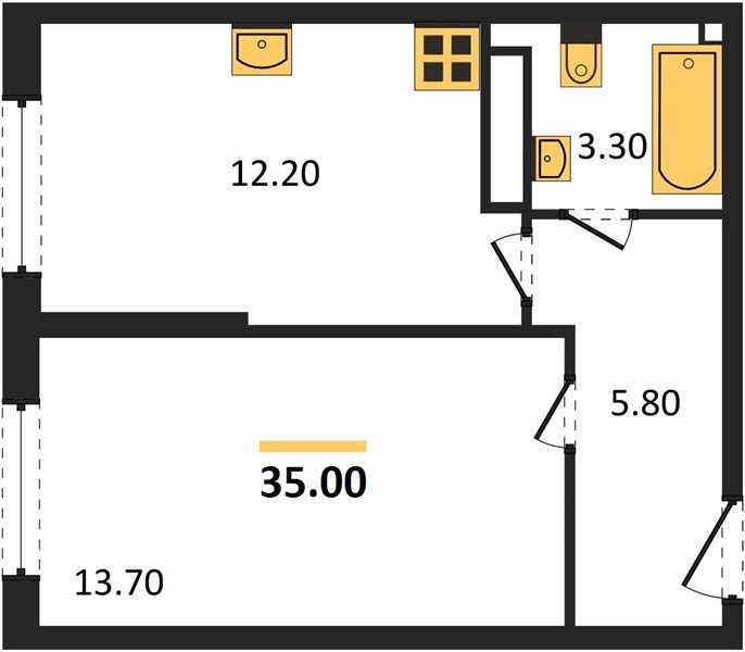 Фото №1: 1-комнатная квартира 35&nbsp;м², 10/16&nbsp;эт. - Краснодар, Прикубанский внутригородской округ, мкр. жилой комплекс Самолёт-6