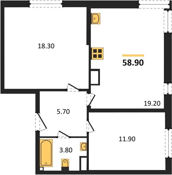 Фото №1: 2-комнатная квартира 58&nbsp;м², 10/16&nbsp;эт. - Краснодар, Прикубанский внутригородской округ, мкр. жилой комплекс Самолёт-6
