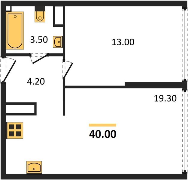 Фото №1: 1-комнатная квартира 40&nbsp;м², 16/16&nbsp;эт. - Краснодар, Прикубанский внутригородской округ, мкр. жилой комплекс Самолёт-6