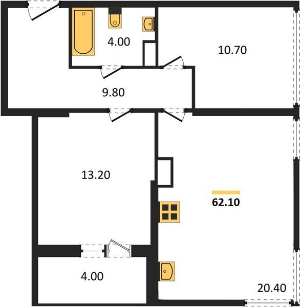 Фото №1: 2-комнатная квартира 62&nbsp;м², 16/16&nbsp;эт. - Краснодар, Прикубанский внутригородской округ, мкр. жилой комплекс Самолёт-6