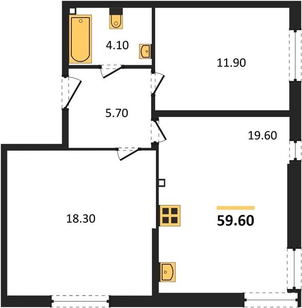 Фото №1: 2-комнатная квартира 59&nbsp;м², 2/16&nbsp;эт. - Краснодар, Прикубанский внутригородской округ, мкр. жилой комплекс Самолёт-6