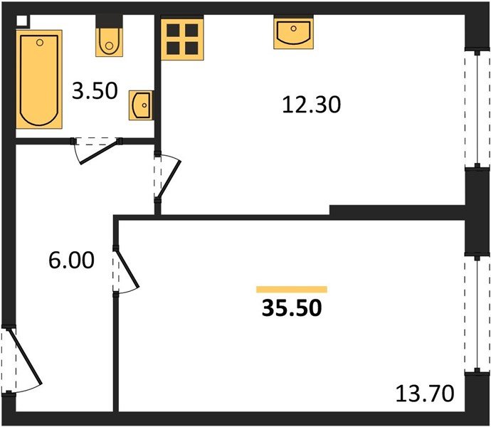 Фото №1: 1-комнатная квартира 35&nbsp;м², 1/16&nbsp;эт. - Краснодар, Прикубанский внутригородской округ, мкр. жилой комплекс Самолёт-6