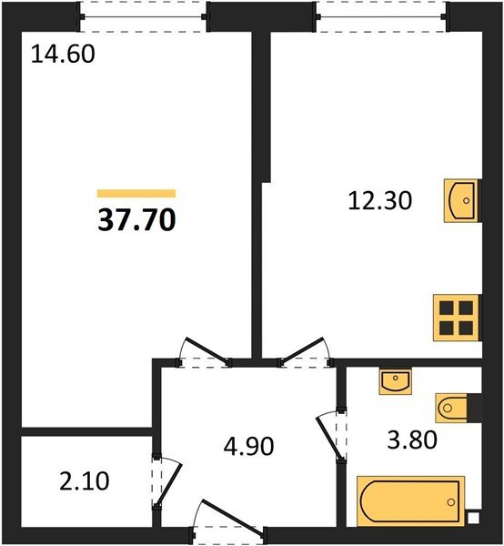 Фото №1: 1-комнатная квартира 37&nbsp;м², 1/16&nbsp;эт. - Краснодар, Прикубанский внутригородской округ, мкр. жилой комплекс Самолёт-6