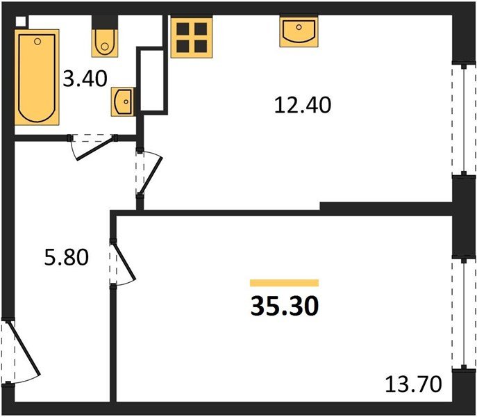 Фото №1: 1-комнатная квартира 35&nbsp;м², 2/16&nbsp;эт. - Краснодар, Прикубанский внутригородской округ, мкр. жилой комплекс Самолёт-6