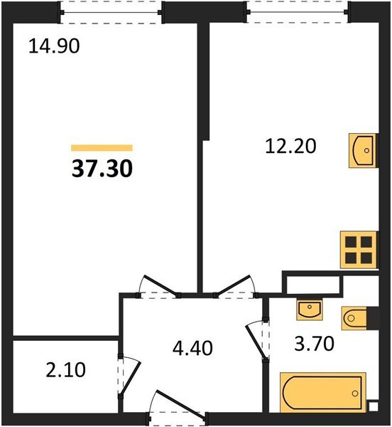 Фото №1: 1-комнатная квартира 37&nbsp;м², 2/16&nbsp;эт. - Краснодар, Прикубанский внутригородской округ, мкр. жилой комплекс Самолёт-6