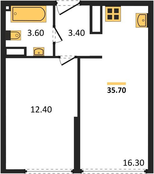Фото №1: 1-комнатная квартира 35&nbsp;м², 15/16&nbsp;эт. - Краснодар, Прикубанский внутригородской округ, мкр. жилой комплекс Самолёт-6