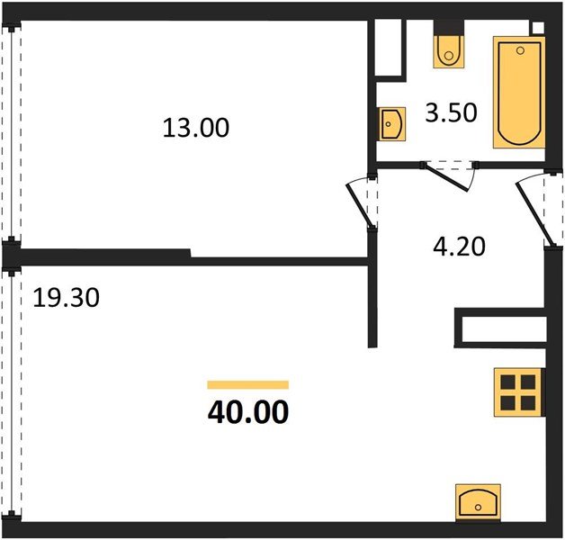 Фото №1: 1-комнатная квартира 40&nbsp;м², 16/16&nbsp;эт. - Краснодар, Прикубанский внутригородской округ, мкр. жилой комплекс Самолёт-6