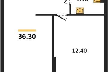 Фото №1: 1-комнатная квартира 36 м², 1/16 эт. - Краснодар, мкр. жилой комплекс Самолёт-6,