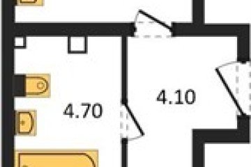 Фото №1: 1-комнатная квартира 44 м², 1/16 эт. - Краснодар, мкр. жилой комплекс Самолёт-6,