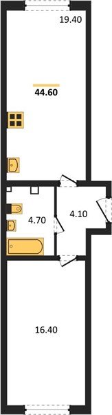 Фото №1: 1-комнатная квартира 44&nbsp;м², 1/16&nbsp;эт. - Краснодар, Прикубанский внутригородской округ, мкр. жилой комплекс Самолёт-6