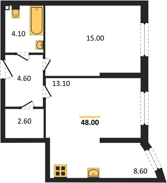 Фото №1: 2-комнатная квартира 48&nbsp;м², 1/16&nbsp;эт. - Краснодар, Прикубанский внутригородской округ, мкр. жилой комплекс Самолёт-6