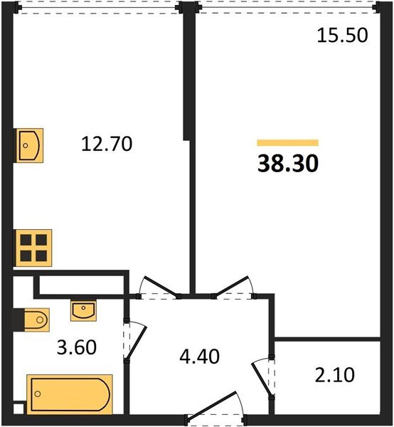 Фото №1: 1-комнатная квартира 38&nbsp;м², 16/16&nbsp;эт. - Краснодар, Прикубанский внутригородской округ, мкр. жилой комплекс Самолёт-6