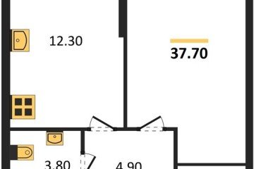 Фото №1: 1-комнатная квартира 37 м², 1/16 эт. - Краснодар, мкр. жилой комплекс Самолёт-6,
