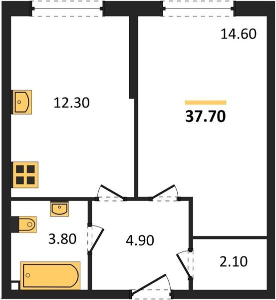 Фото №1: 1-комнатная квартира 37&nbsp;м², 1/16&nbsp;эт. - Краснодар, Прикубанский внутригородской округ, мкр. жилой комплекс Самолёт-6
